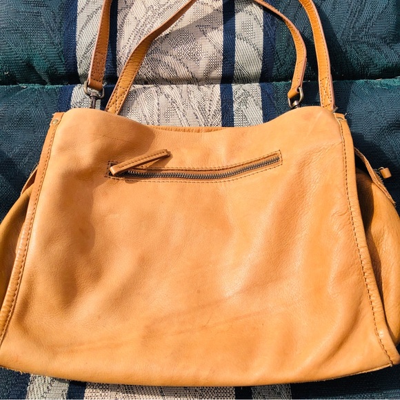 American Leather Co 3 Section Satchel Bag Purse in Light Tan - Picture 7 of 16